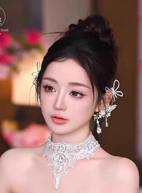 灵动蝴蝶新娘婚纱礼服耳挂