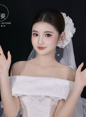 2025新款森系仿真花发簪新娘头花