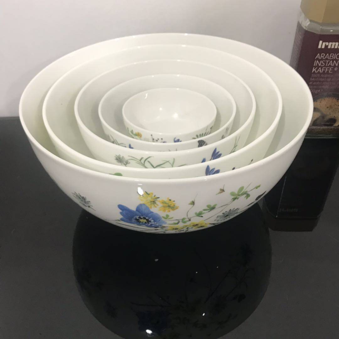 德国百年卢臣泰骨瓷釉中彩田园风光系列碗盘碟 马克杯 咖啡杯