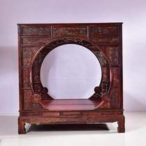 Lao Great Red Acid Branch Large Red Double Moon Cave Shelf Bed Double Man Bed Solid Wood Clear Classical Large Red Double Moon Cave Rack Bed