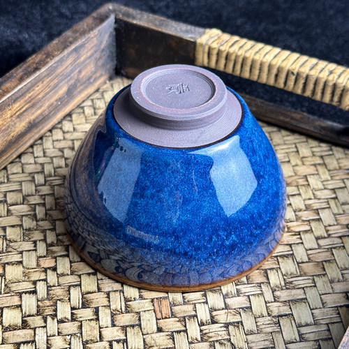 正宗星瀚回蓝福建建盏主人杯手工窑变天目盏高端家用茶盏精致茶杯 - 图3