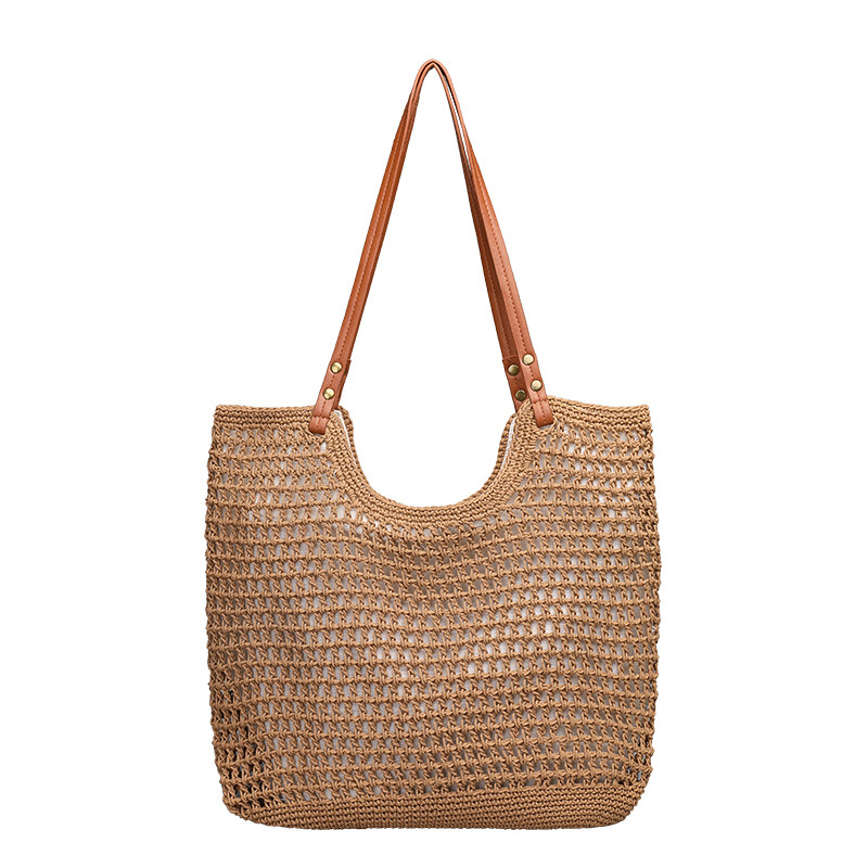 ins森系文艺复古手工编织包休闲棉线单肩包托特包毛线包购物袋女,淘宝优惠券,粉丝福利购,淘宝优惠卷