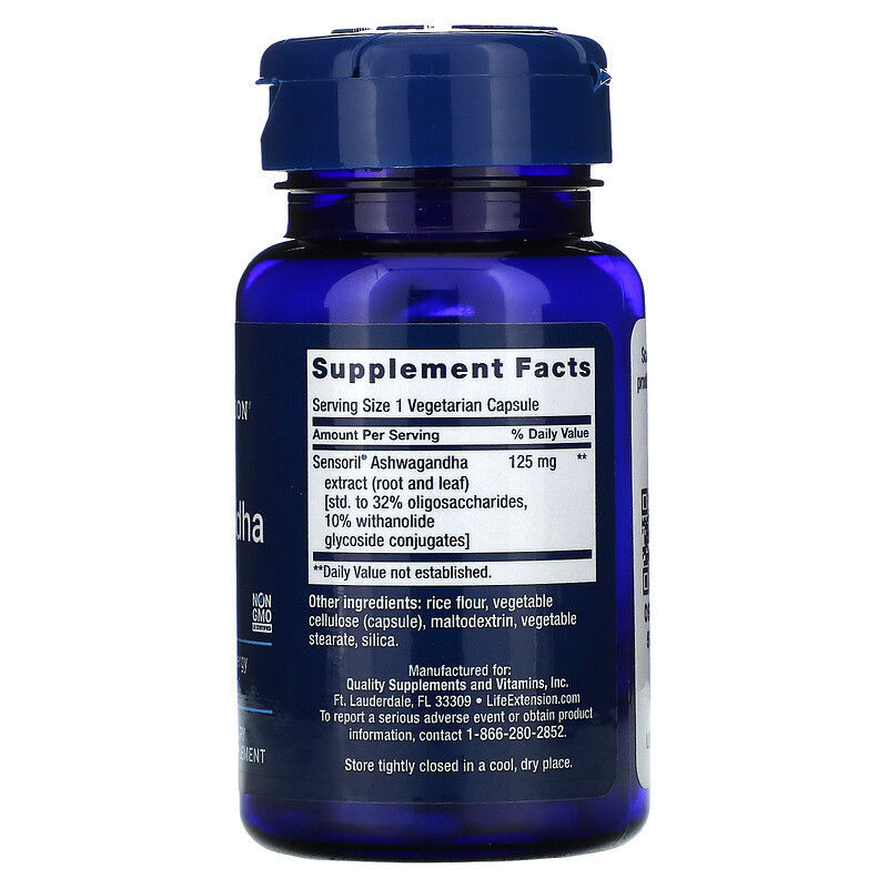 现货美国Life Extension南非醉茄降皮质醇抗压睡眠生酮健身补挤 - 图3