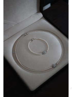 2024新款韩国东大门新款新款春夏新款约会精致少女玫瑰花珠珠项链