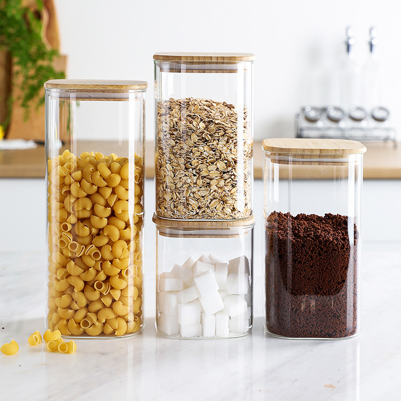 Glass sealed jar, storage bottle kitchen food storage box - 图1