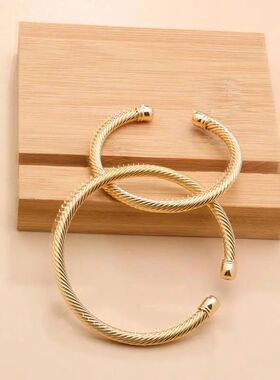 Sainless Seel Twisy Opening Braceles for Women Ladies Europe