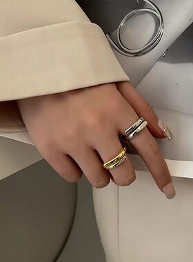 Simple Creaive Women Sainless Seel Ring Vinage Opening Rings