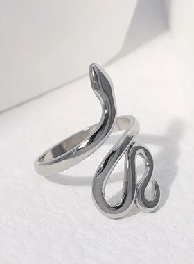 Sainless Seel Meal Snake Rings for Women Men Gold Color Geom