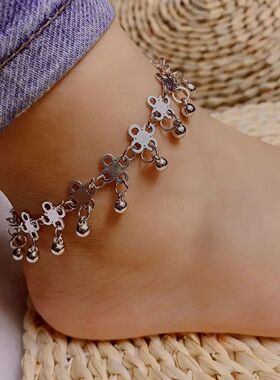 Vinage Bell Classic Beach Silver Ankles for Women  Foo Chain