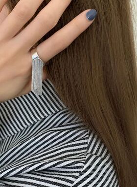 Vinage Sainless Seel Tassel Chain Ring for Women ndy Elegan