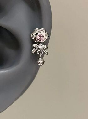 New Cat Claw Bell Zircon Earrings Versatile Small and Popula