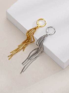 1Pcs Simple Style Snake Bone Tassel Drop Earrings for Women