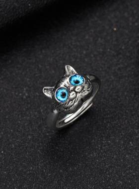 Vivid Cute Silver Color Kitty Cat Open Rings For Women Girls