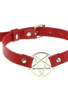 Individualiy Exaggerae PU leaher Bind Choker Fashion Bel buc