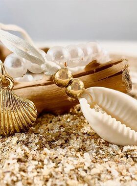 5Pcs Fashion Bohemian Sarfish Shells Beaded Braceles for Wom