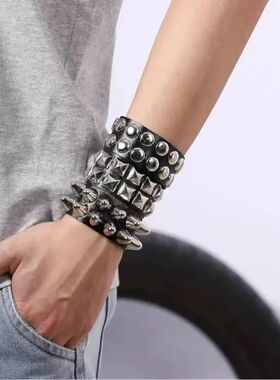 Fashionable Pu Leaher Punk Syle Rock Band Wih Personalized M