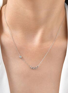 Women's Minimalist cate Thin Chain Necklace Stainless Steel