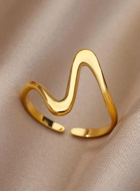 Stainless Steel Rings For Women Men Gold Color Engagement We