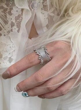 Irregular Tassels Weave Wide Open Finger Rings for Women Pun