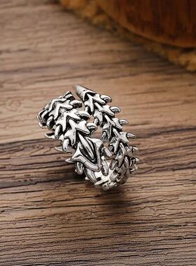 Vintage Gothic Keel Spine Rings for Women Men Punk Hip Hop S