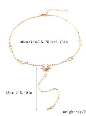 Women's Vintage Gold Color Long Chain Water Drop Necklaces S