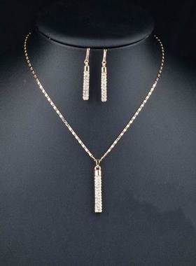 Luxury Fashion Jewelry Set for Women Sparkly Rhinestone Crys