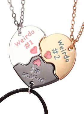 Lovecryst 3Pcs/set Heart-shaped Stitching Letter Weirdo 1 2