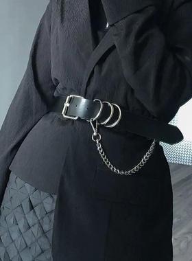 Gothic Fashion Luxury Female Belt Black Leather Harness Chai