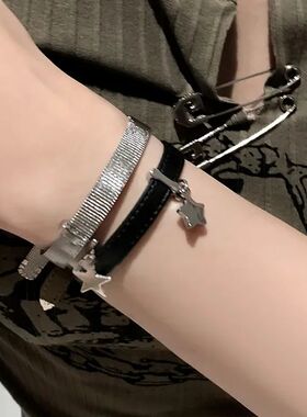 Stainless Steel Y2K Star Charms Belt Bracelets Bangles for W