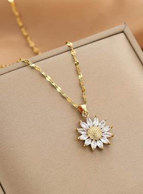 Gold Necklace for Women Zircon Jewelry Pendant Necklace Tita