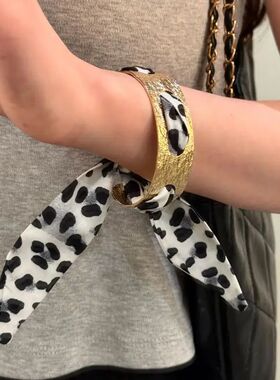 Vinage Silk Scarf Cuff Bangles for Women Punk Geomeric Meal