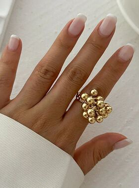 Vintage Geometric Adjustable Finger Ring Unique Exaggerated