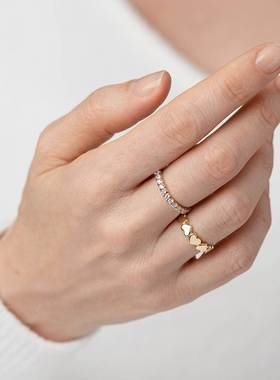 Stainless Steel Heart Rings For Women Propose Engagement Wed