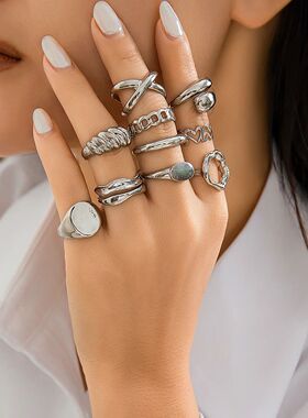 Ingemark 10Pcs/Set Creative Hollow Love Heart Snake Rings fo