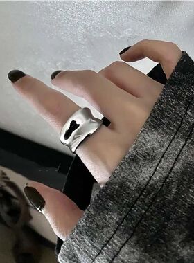 Gohic Irregular Brigh Face Wide Edge Rings for Women New Fas