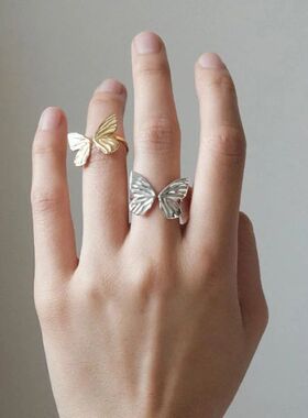 Personalized Niche Versaile Buerfly Open Ring for Women Fash