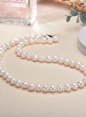 New Hot Real White Freshwater Cultured Pearl Necklaces for W
