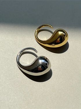 Minimalis Gold Color Chunky Rings ndy Geomeric Round Circle