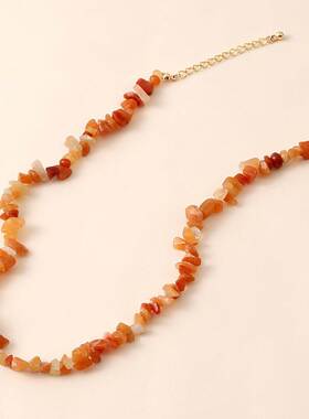 2023 Bohemian Green Gravel Natural Semi-precious Stone Neckl