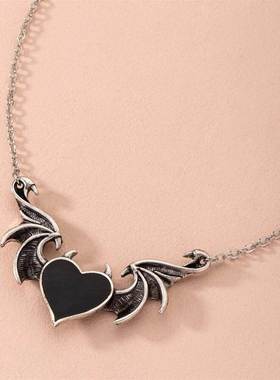 rendy Creative Devil Heart Necklace Alloy Drop Nectarine Hea