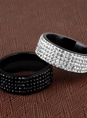 High Quality Punk Rock Stainless Steel Black Ring Men Blue R