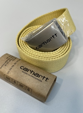 现货 Carhartt WIP Clip Belt Chrome卡哈特金属头 帆布编织腰带
