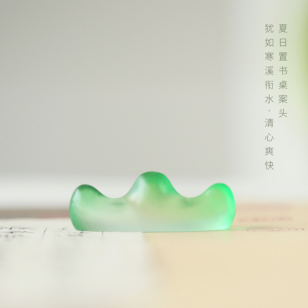 问心堂玻璃笔搁笔山创意镇纸毛笔架托可爱笔架书法专用搁笔架纸镇,淘宝优惠券,粉丝福利购,淘宝优惠卷