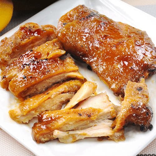 整箱正大/盟旺照烧腿排冷冻半成品日式寿司带皮鸡扒商用1kg*10包 - 图0