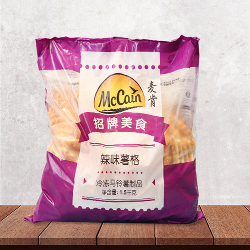 麦肯香辣薯格半成品带皮薯饼薯条冷冻薯制品西餐厅油炸小吃1.5kg - 图3