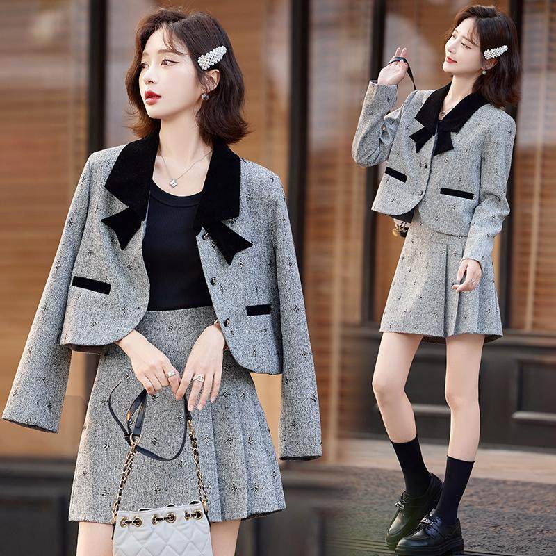 小香风名媛一整套装女2025年春秋新款复古法式名媛上衣百褶半身裙,淘宝优惠券,粉丝福利购,淘宝优惠卷