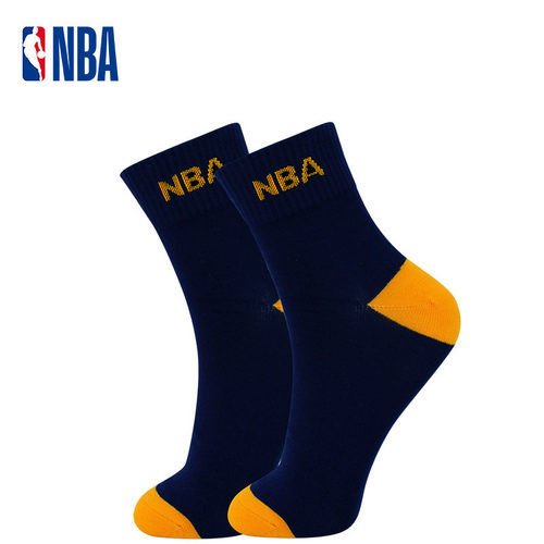NBA运动休闲男袜子中筒夏季吸汗透气抗菌消臭篮球跑步商务棉袜6双 - 图2