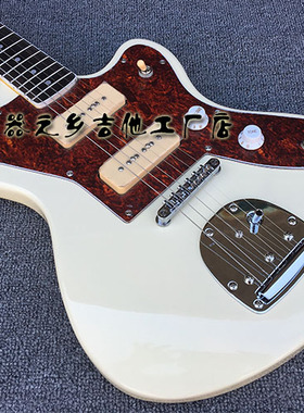 jaguar厂家直销美洲豹款电吉他奶白色琴身双lp拾音器可定制颜色