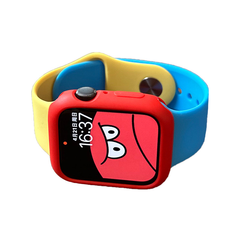 拼色硅胶iwatch表带运动保护壳se适用s9苹果applewatch手表s8新款,淘宝优惠券,粉丝福利购,淘宝优惠卷