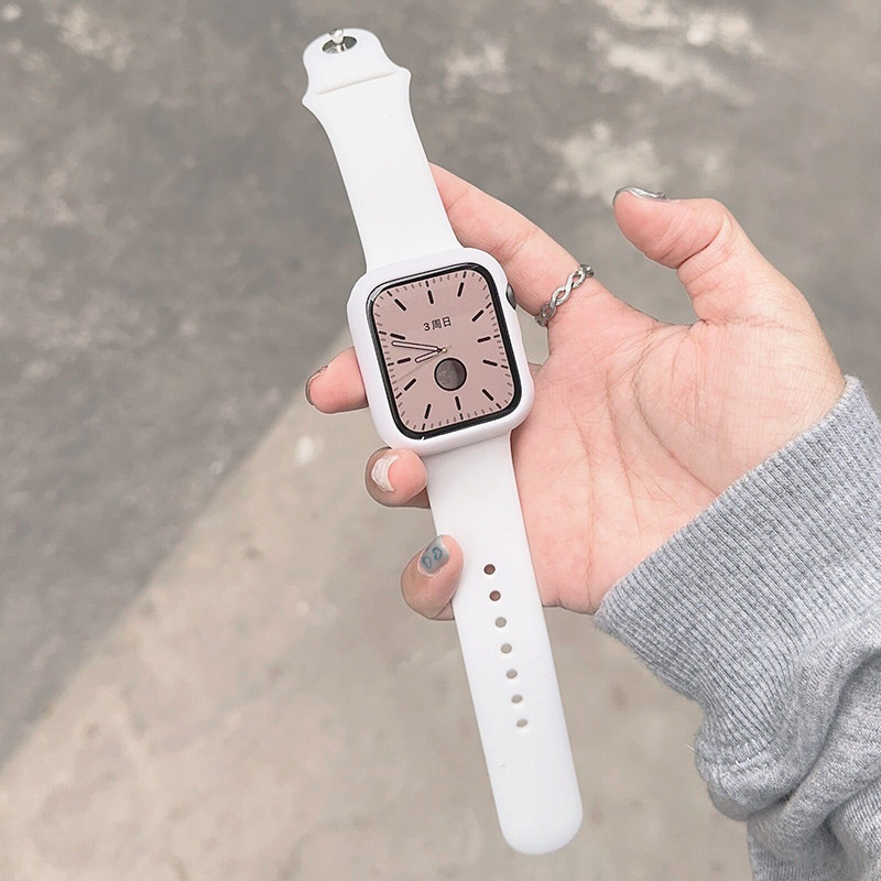 纯色白色硅胶se适用iwatch表带s9新款保护壳苹果applewatch手表s8,淘宝优惠券,粉丝福利购,淘宝优惠卷